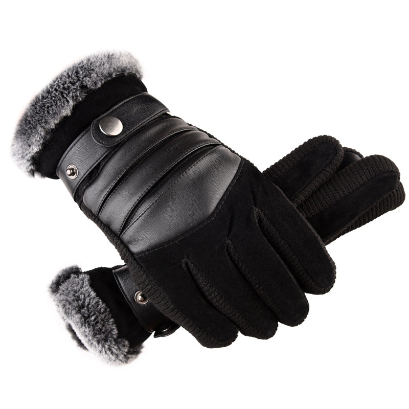 Leather Motorcycle Gloves - Warm and Windproof