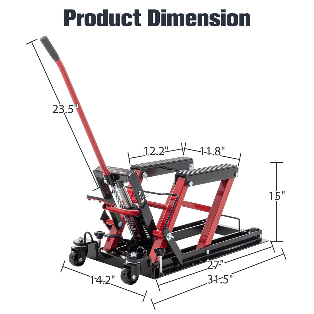 Hydraulic Motorcycle Lift Jack 1500 Lb Capacity Pedal Motorcycle Lift Table