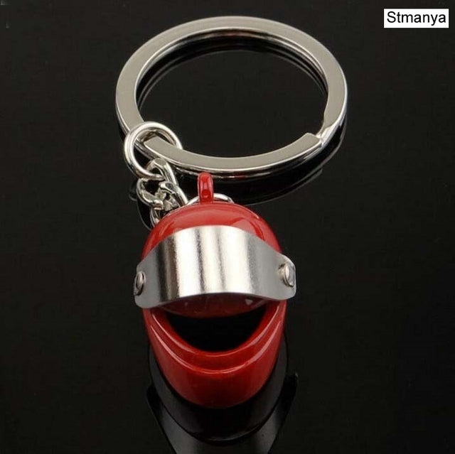 Mini Stereo Helmet Motorcycle Keychain Jewelry