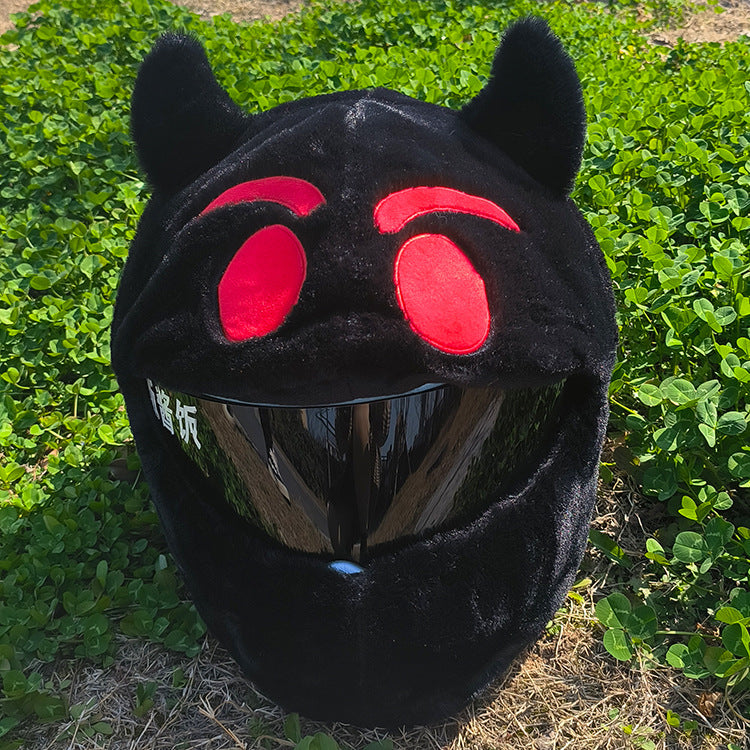 Unisex Plush Helmet Cover for Motorcycle Riding