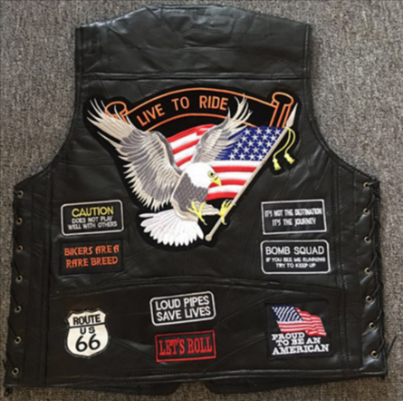 Men's Classic Leather Motorcycle Vest