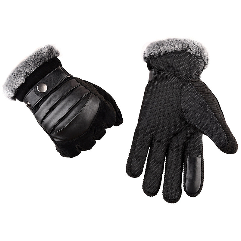 Leather Motorcycle Gloves - Warm and Windproof