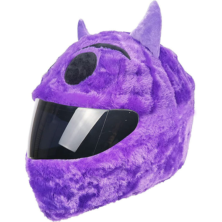 Unisex Plush Helmet Cover for Motorcycle Riding